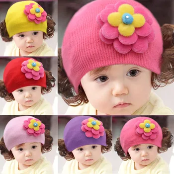 Осенне-зимняя детская шапка для защиты ушей, однотонные Мягкие детские шапочки-бини с цветочным декором для мальчиков и девочек, теплые шапки Gorras